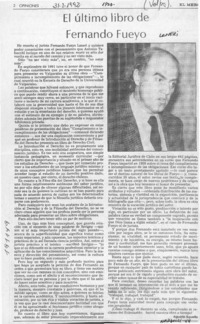 El último libro de Fernando Fueyo  [artículo] Agustín Squella.