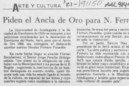 Piden el Ancla de Oro para N. Ferraro  [artículo].