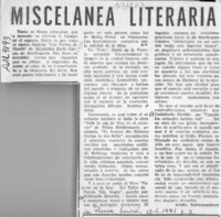 Miscelánea literaria  [artículo] Adolfo Schwarzenberg.