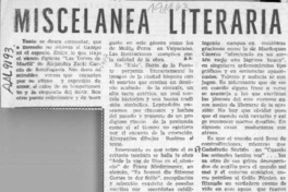 Miscelánea literaria  [artículo] Adolfo Schwarzenberg.