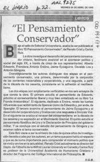 "El pensamiento conservador"  [artículo] V. G. B.