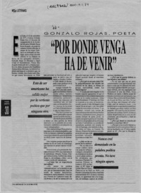 "Por donde venga ha de venir"