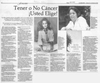 Tener o no cáncer, Usted elige!