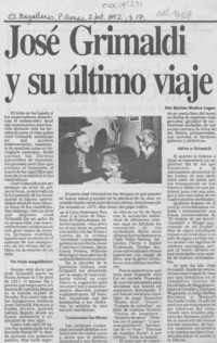 José Grimaldi y su último viaje