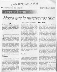 Hasta que la muerte nos una  [artículo] Eduardo Guerrero.