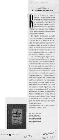 El universo reche  [artículo] Claudia Donoso.