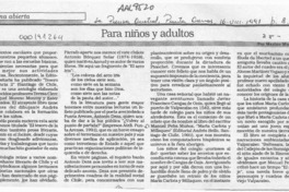 Para niños y adultos  [artículo] Marino Muñoz Lagos.