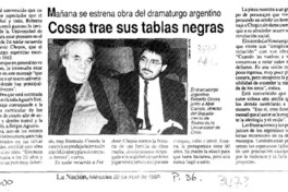 Cossa trae sus tablas negras  [artículo].