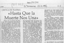 "Hasta que la muerte nos una"  [artículo] Carola Oyarzún L.