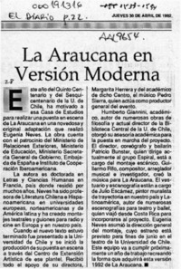La Araucana en versión moderna  [artículo].
