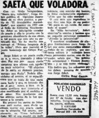 Saeta que voladora  [artículo] Carlos René Correa.