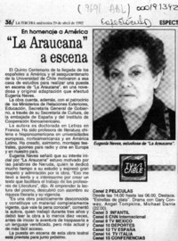 "La Araucana" a escena  [artículo].
