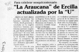 "La Araucana" de Ercilla actualizada por la "U"  [artículo].