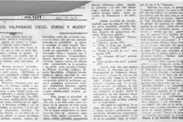 Está Valparaíso ciego, sordo y mudo?  [artículo] Alicia Enríquez.