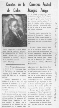 Cuentos de la Carretera Austral de Carlos Aránguiz Zúñiga  [artículo].