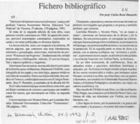 Fichero bibliográfico  [artículo] Carlos René Ibacache.