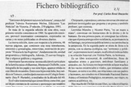 Fichero bibliográfico  [artículo] Carlos René Ibacache.