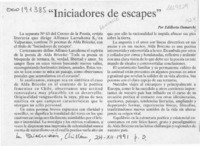 "Iniciadores de escapes"  [artículo] Edilberto Domarchi.