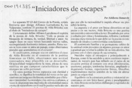 "Iniciadores de escapes"  [artículo] Edilberto Domarchi.