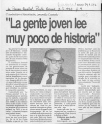 "La gente joven lee muy poco historia"  [artículo].