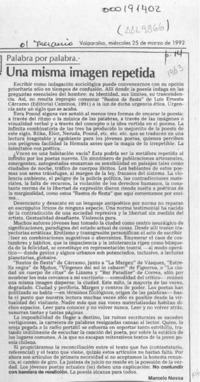 Una misma imagen repetida  [artículo] Marcelo Novoa.