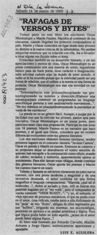 "Ráfagas de versos y bytes"  [artículo] Luis E. Aguilera.