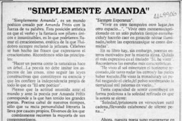 "Simplemente Amanda"  [artículo] Luis E. Aguilera.