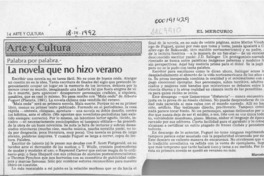 La novela que no hizo verano  [artículo] Marcelo Novoa.