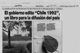 El Gobierno edita "Chile 1992", un libro para la difusión del país  [artículo].