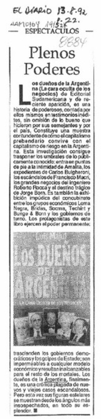 Plenos poderes  [artículo].