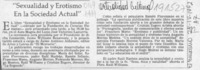 "Sexualidad y erotismo en la sociedad actual"  [artículo].