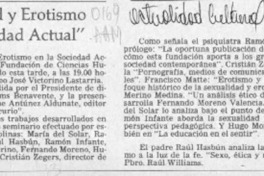 "Sexualidad y erotismo en la sociedad actual"  [artículo].