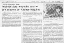 Publican libro mapuche escrito con alfabeto de Alfonso Raguileo  [artículo].