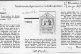 Hagamos títeres!  [artículo] Manuel Peña Muñoz.