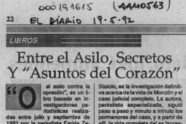 Entre el asilo, secretos y "Asuntos del corazón"  [artículo] GAE.