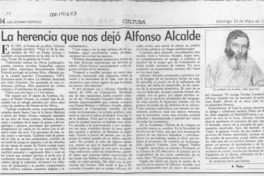 La herencia que nos dejó Alfonso Alcalde  [artículo] Filebo.