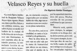 Velasco Reyes y su huella  [artículo] Rigoberto Rubilar Domínguez.