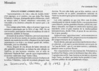 Ensayo sobre Andrés Bello  [artículo] Abelardo Troy.