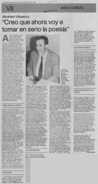 "Creo que ahora voy a tomar en serio la poesía"