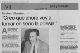 "Creo que ahora voy a tomar en serio la poesía"