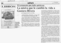 La misiva que le cambió la vida a Gustavo Rivera  [artículo] Eduardo Guerrero del Río.