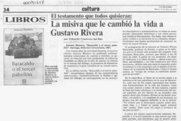 La misiva que le cambió la vida a Gustavo Rivera  [artículo] Eduardo Guerrero del Río.