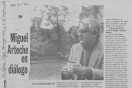 Miguel Arteche en diálogo  [artículo] Hugo Emilio Pedemonte.