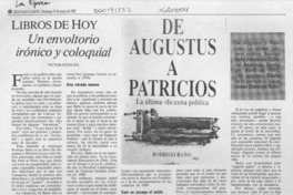 Libros de hoy  [artículo] Victor Fuentes.