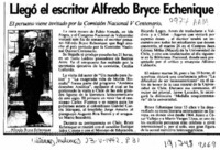 Llegó el escritor Alfredo Bryce Echenique  [artículo].