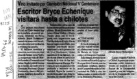 Escritor Bryce Echenique visitará hasta a chilotes  [artículo].