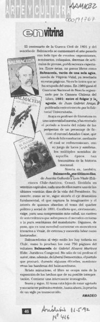 En vitrina  [artículo] Amadeo.