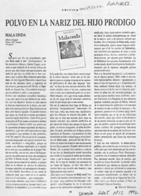 Polvo en la nariz del hijo pródigo  [artículo] Marcelo Maturana.