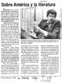 Sobre América y la literatura  [artículo].