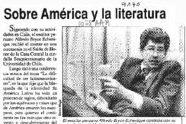 Sobre América y la literatura  [artículo].